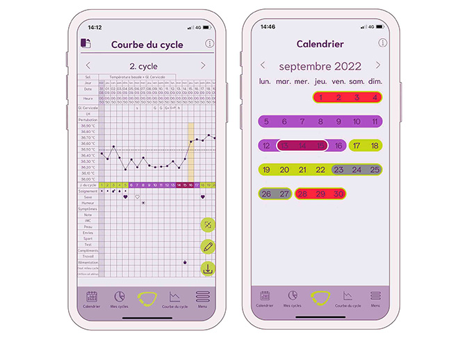 Sélection des entrées dans l'application cyclotest